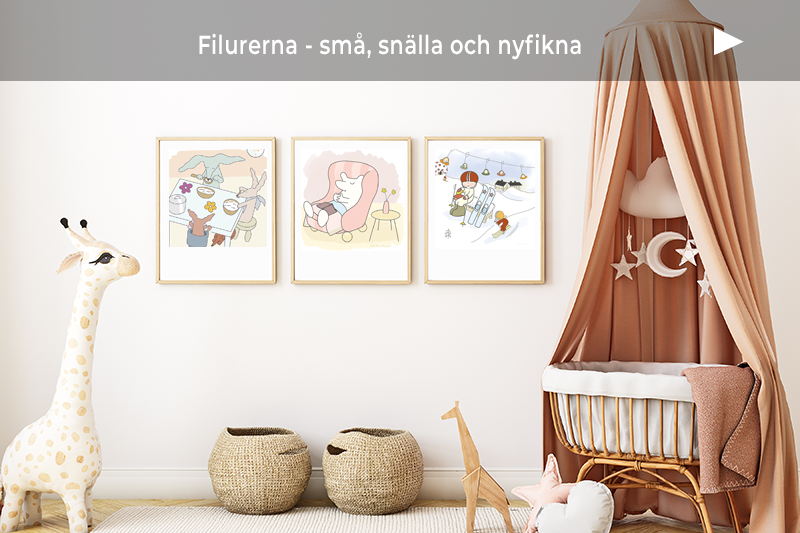 Se illustrationerna om Filurerna, små, glada och nyfikna figurer.